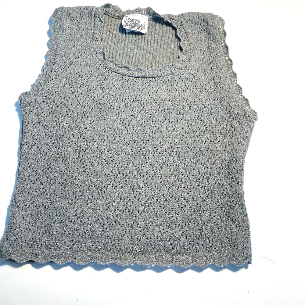 Knits Landing sleeveless sweater, gray medium